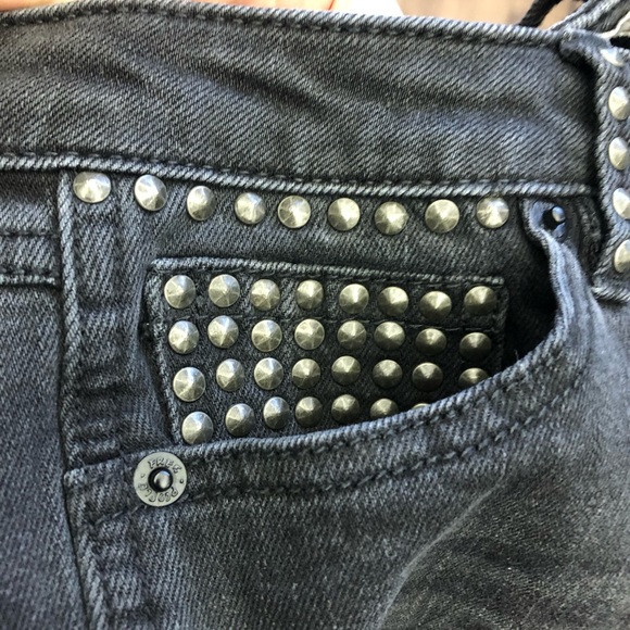 FREE PEOPLE ripped distressed black washed skinny ladies jeans in size 25 - Picture 8 of 8